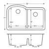 Karran Quartz qu610 sink schematic.
