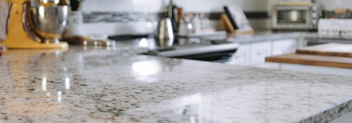 clean, polished granite countertop
