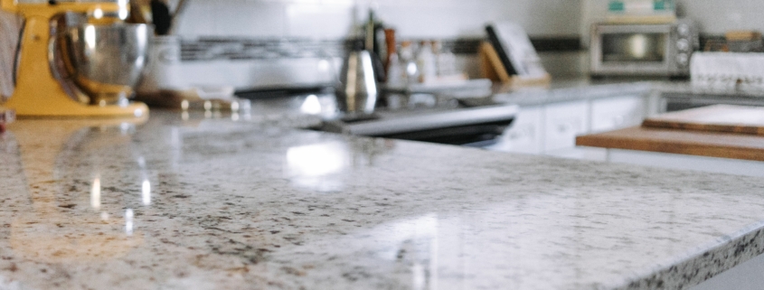 clean, polished granite countertop